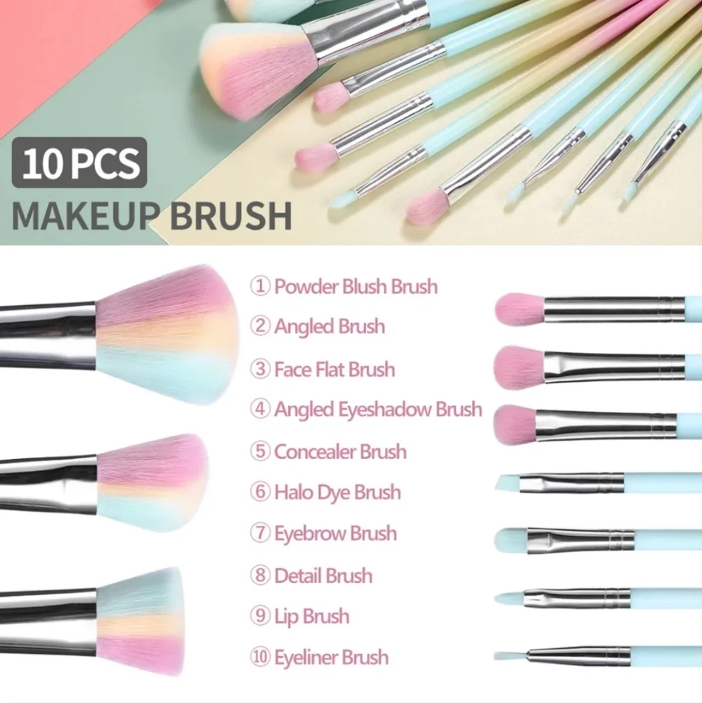 10pc. Ombre Makeup Brush Set- New.